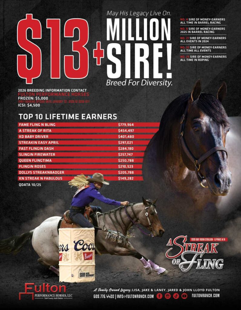 A Streak of Fling – Million Dollar Sire Stallion Advertisement Design