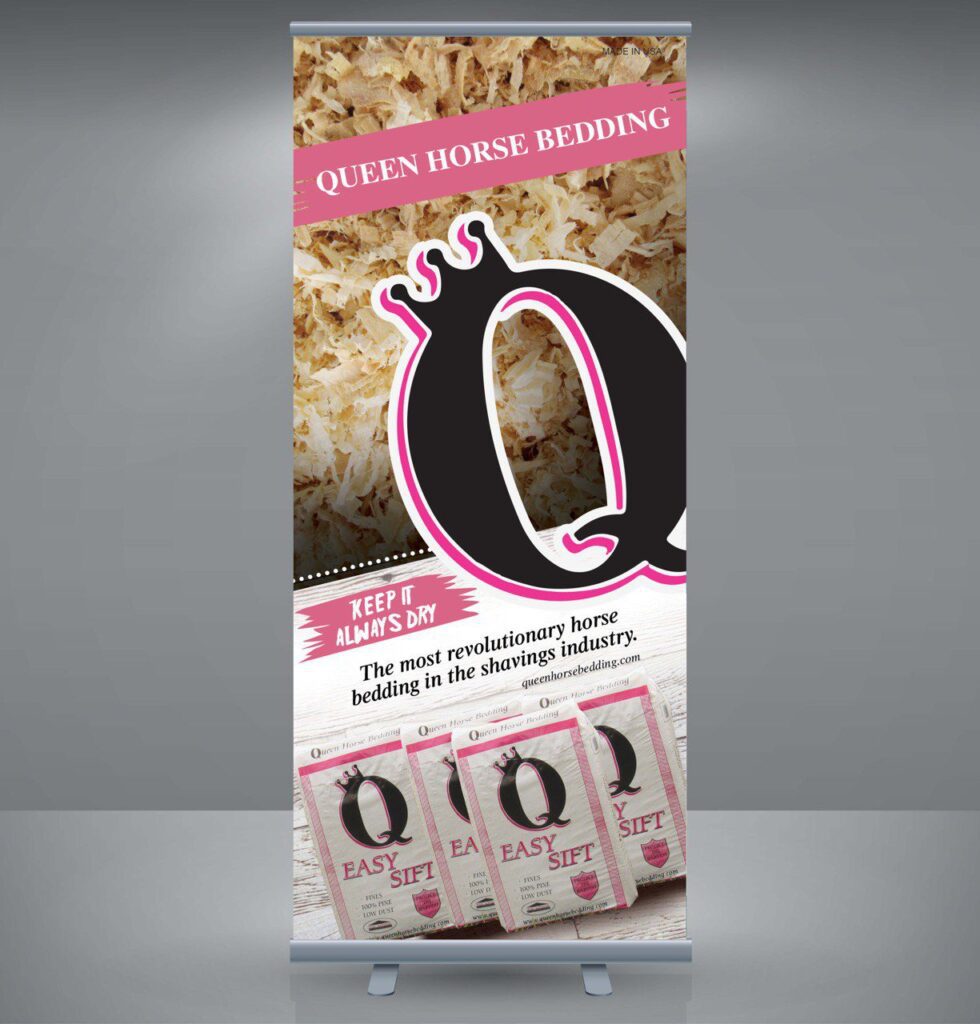 Banner Design for Queen Horse Bedding and shavings